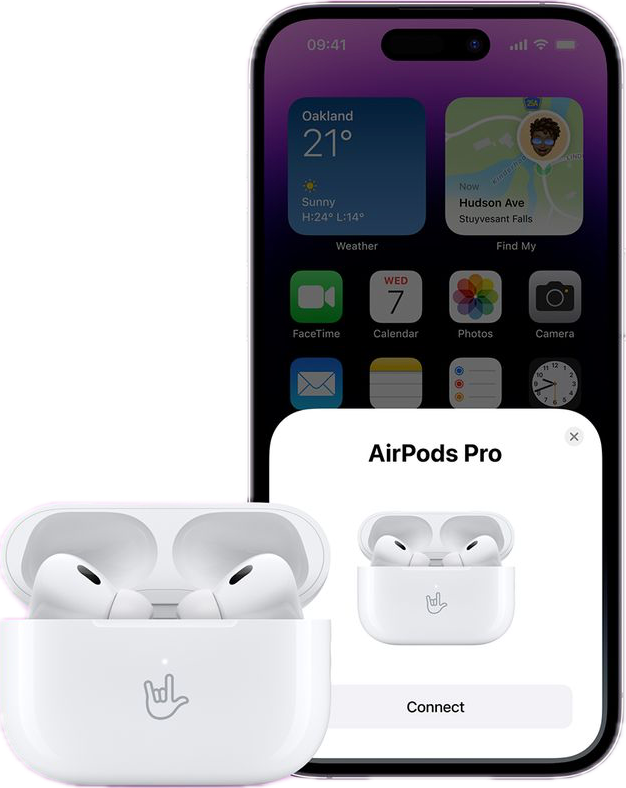 AirPods Pro setup card with engraved case